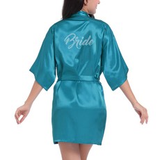 新娘鑽石亮粉浴袍 XXL, 孔雀藍, 1個