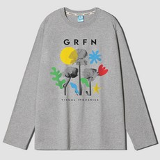 그랜피니 베이직 라운드 비쥬얼 그래픽 통기성 긴팔 티셔츠