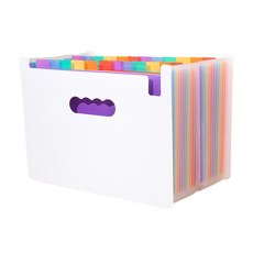 Khohimo 站立式風琴文件夾 透明文件夾 A4 25格 4W162, 1個, 白色