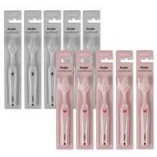 nordico 女童牙刷 10支裝 16cm, 灰色+粉色, 10支, 1組