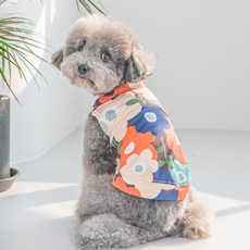 퍼피아 반려동물 레이라니 레쉬가드 민소매 티셔츠, 베이지, 1개