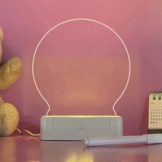 USB透明感性3D暖光圓形情境燈, 混合色