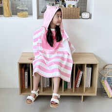 ECLL 兒童沙灘袍 運動超細纖維連帽斗篷毛巾