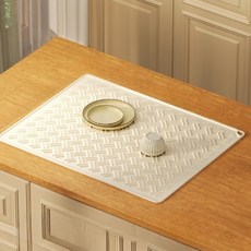 Weplab 頂級矽膠餐具瀝水墊 大號, 米色, 1層, 1個