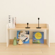 SimpleRoom 兒童Moa正面實木書櫃, 橡木+白色, 1層