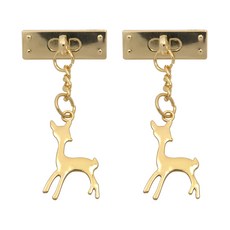 鹿流蘇包包吊飾, 金色, 2個