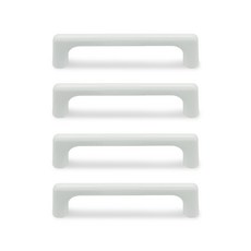 EASYWAY 2孔方形白色家具把手, 4個