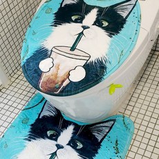 Ocheaeus廁所馬桶蓋+腳踏板組, 藍色, 1套