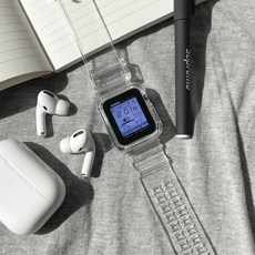 VIEWLAP Apple Watch 矽膠錶帶 42 / 44 毫米, 單品, 白色 透明