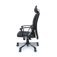 보루네오 중역용 가죽 의자 NC008 방문설치, 블랙