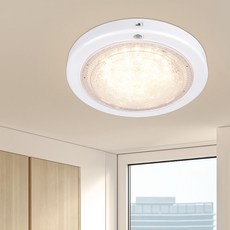 WONHA EL 壓克力圓形防潮無頻閃感應燈 LED 20W, 燈泡色, 1個