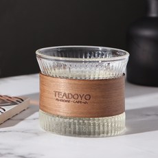 Seven Kitchen耐熱木托玻璃高貴杯 175ml, 1個, 混色