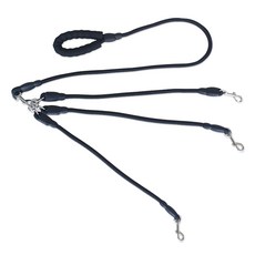 DOGWAG 多犬用中型犬多功能繩索牽引繩, 黑色, 1個