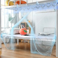 Sonio 單人床蕾絲方形蚊帳, 04 藍色