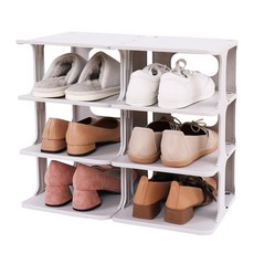 2Market CareFree GA070組裝式鞋子收納盒 2列3層+矽膠束線帶 4種組, 1套