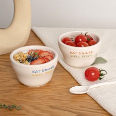 Syracuse CHINA 紐約字母設計優格甜點迷你碗 9.5cm 2件組, 1套, 橘色, 藍色