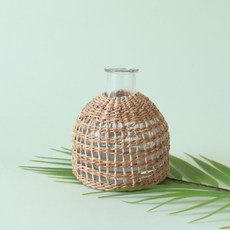 MORIANN 室內藤編玻璃花瓶 D款, 混色