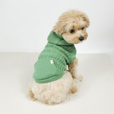 Grooming Dog 狗狗透氣針織連帽T恤, 1個, 綠色