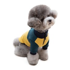 PETSLAND 寵物半拉鍊套頭風衣, 芥末黃