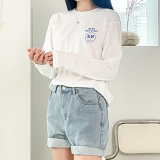 험블스튜디오 여성용 통기성 라운드 면 긴팔티 FF_166