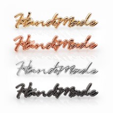 加工配件手工手寫體英文字金屬標籤, 金色、銀色、玫瑰金、黑色, 1組