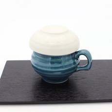 月鹽 雙色陶瓷單人茶具組, 1套, 亮光孔雀色