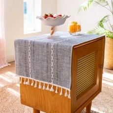 보헤미안풍 침실 거실 테이블 러너, 블루, 1개, 38 x 91 cm