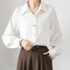 LUNA GIRL 女性梅萊姆緞面襯衫 L25FST073110