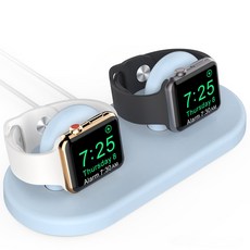 AHA STYLE VADE+ Apple Watch雙格充電座 PT116, 淺藍