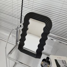 LUXIAI 波紋造型鏡子 L號, 黑色的