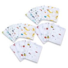 BabyBoom 棉質印花手帕 20入