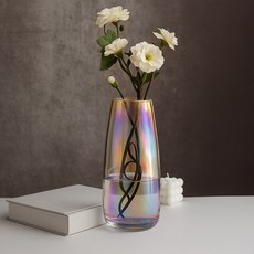 레토 인테리어 오브제 유리꽃병 LIA-V01, 오로라
