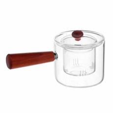 Tree Winnow 木柄耐熱玻璃款待茶壺, 400毫升, 透明