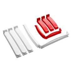 PEDRINI Gadget 大小封口夾 8個, 紅色 + 白色, 1套