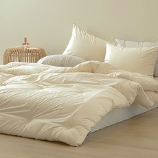 taccatacca 高密度生物水洗玉米棉四季薄被, 奶油乳黃色