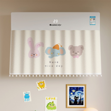 릴리픽 깔끔 에어컨 가리막 커튼 90 x 40 cm, 1개, 행복한 가족