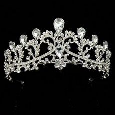 에스텔라 셀프웨딩 헤어 액세서리 크라운 다이아몬드 bso705, 실버, 1개