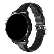 Mohallab Galaxy 手錶皮革纖巧扣錶帶 20 毫米, 黑色