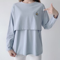 孕婦哺乳微笑長袖上衣