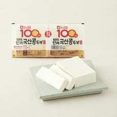 농협100 국내산 콩두부 부침찌개용, 300g, 2개