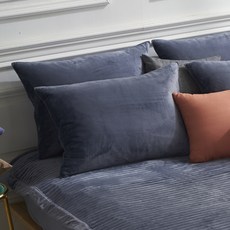 gBEDDING 素色超細纖維枕套 2入+枕芯 2入, 藍色