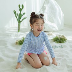 女童 Ludia Kids Petit 格紋泳裝上下裝組