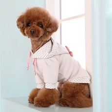 RED PUPPY 狗狗萊芙莉蝴蝶結連帽上衣, 象牙白