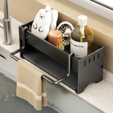 데일리온 廚房抹布掛架 菜瓜布架 23cm, 黑色, 1個