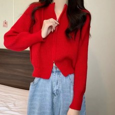 PEONIST 女款針織連帽雙向拉鍊開襟衫