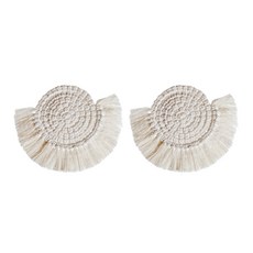 GUNU 인테리어 코스터 플레이스 매트 원형 태슬 홀더 2p