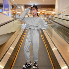 女童潮流街頭短版上衣+長褲