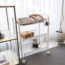 Pleno 移動式零食收納架 3層, 1個, 白色