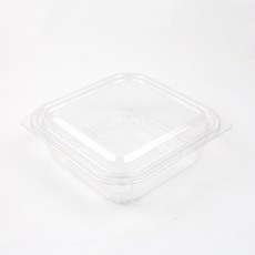 아이엔피 투명 사각 샐러드 용기 600ml 16 x 16 x 4.5 cm SK-107, 100개, 1개입