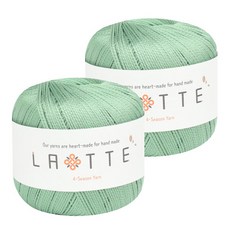 실바람섬유 라떼 뜨개실, 19 파스텔그린, 2개